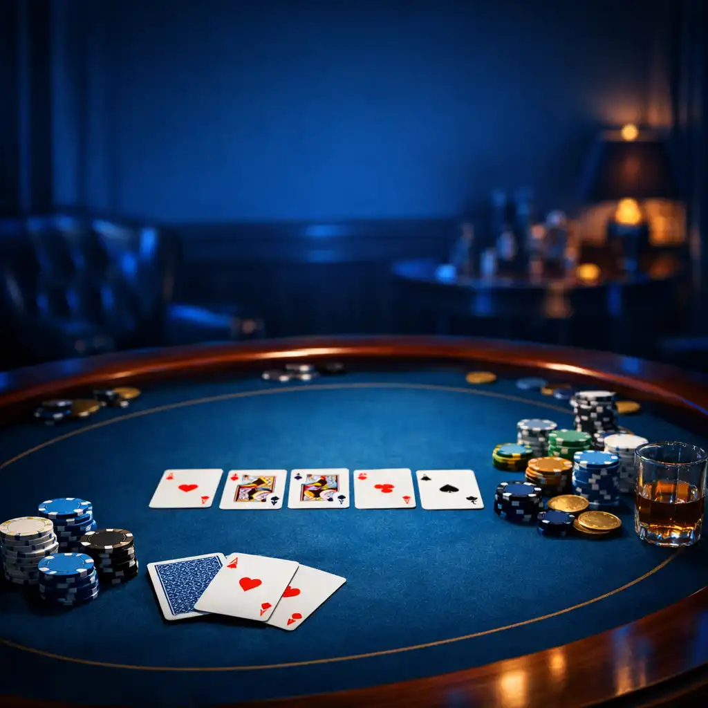 Table de poker élégante dans un salon feutré du Riviera Card Bistro